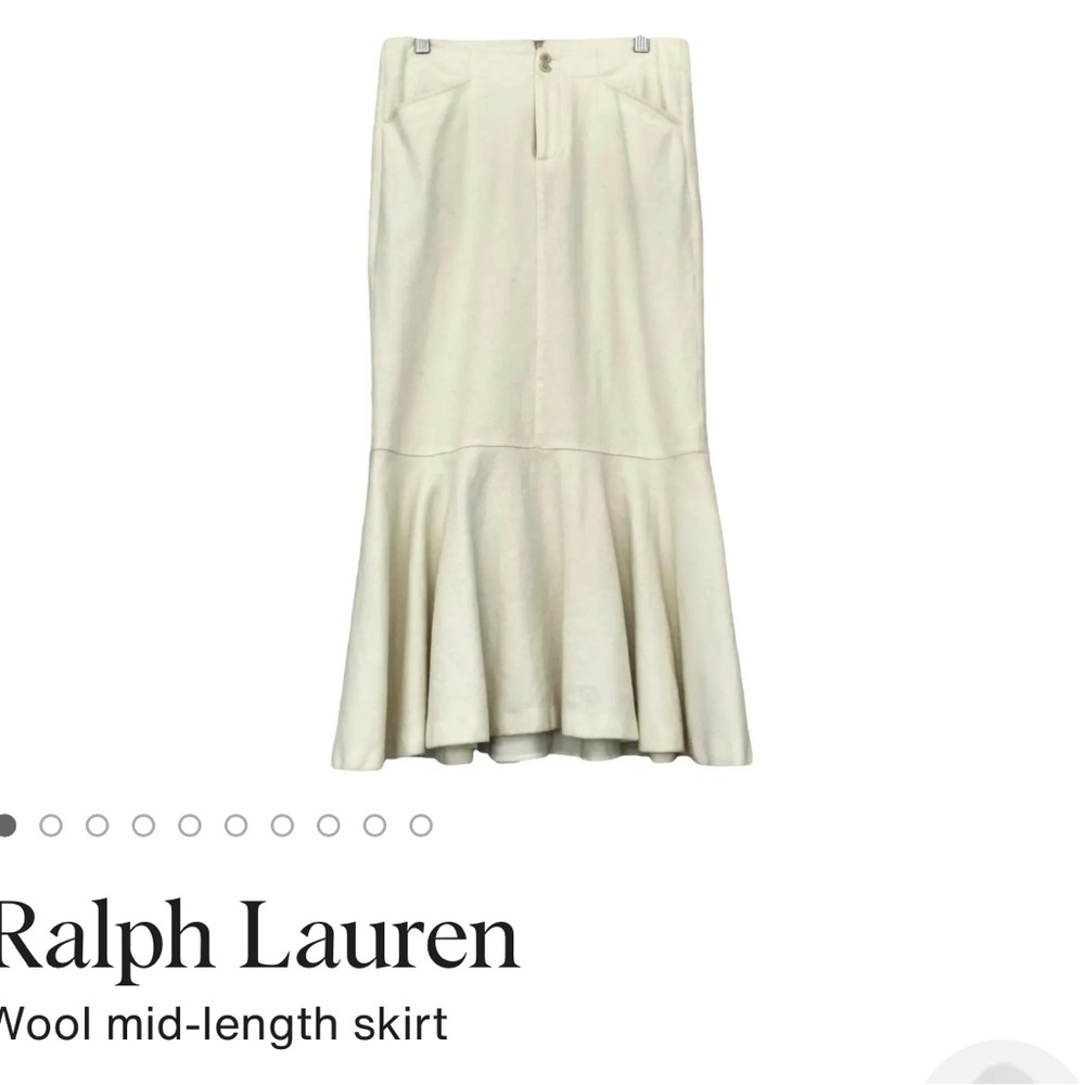 Ralph Lauren Ivory Pencil Trumpet Midi Skirt size 8 - Picture 3 of 13